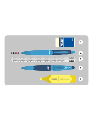 Milan, Kit 1 estuche con contenido, flores azules 08871FWB kiwiku.com