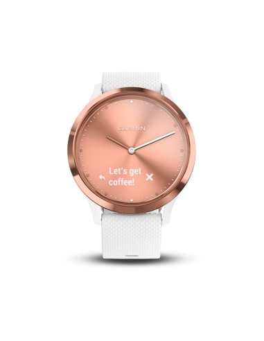 Garmin, Reloj inteligente vivomove HR Sport, oro rosado y blanco S/M 010-01850-02 kiwiku.com