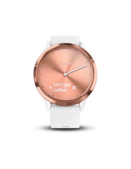 Garmin, Reloj inteligente vivomove HR Sport, oro rosado y blanco S/M 010-01850-02 kiwiku.com