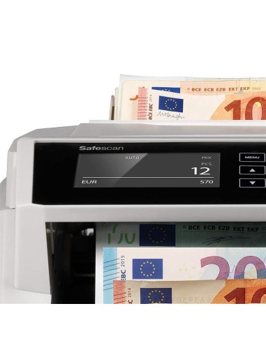Safescan 2465-S - Contadora totalizadora de billetes. Cuenta billetes de euro mezclados 112-0540 kiwiku.com