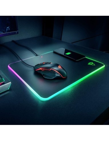 Trust, Alfombrilla gaming gxt 750 qlide rgb + qi  23184 kiwiku.com
