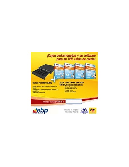 Bundle cajon portamonedas + software tpv ebp