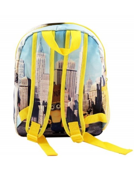 Mochila mediana polyester 25x32x10 cm. minions 92975 kiwiku.com