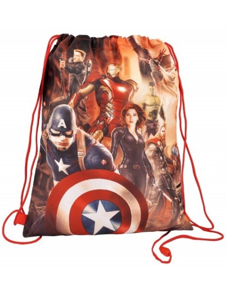 Mochila saco polyester 31x39 cm. vengadores 92822 kiwiku.com