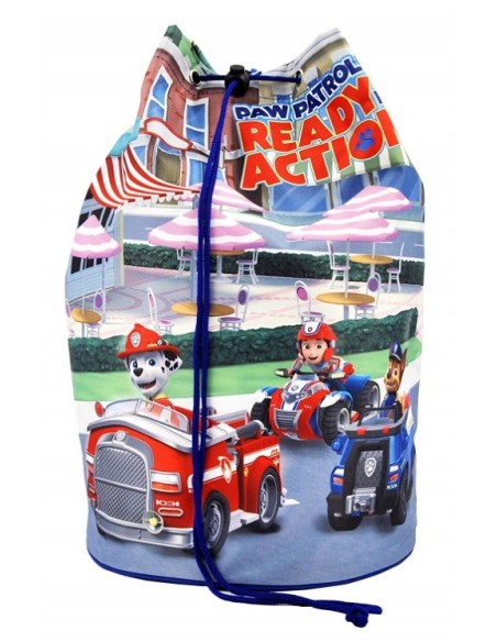 Mochila tubo polyester 38xØ24 cm. paw patrol 92857 kiwiku.com