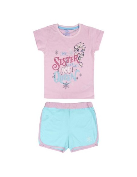 Pijama corto algodón frozen, Color Perla kiwiku.com