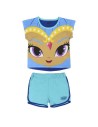 Pijama corto algodón shimmer and shine, Color Perla