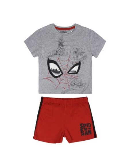 Pijama corto algodón spiderman, Color Gris kiwiku.com