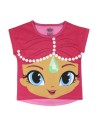 Pijama corto algodón single jersey shimmer and shine, Color Blanco