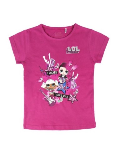 Pijama corto algodón single jersey lol, Color Fucsia 2200004052 kiwiku.com
