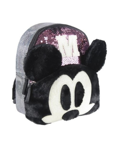 Mochila casual moda mickey, Color Plata y Rosa 2100002665 kiwiku.com