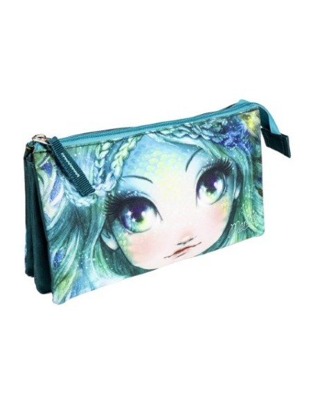 Estuche/portatodo plano 3 compartimentos nebulous, Color Verde 2100002597 kiwiku.com