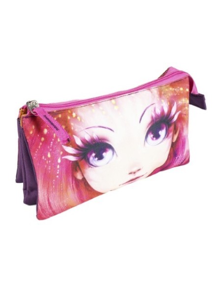 Estuche/portatodo plano 3 compartimentos nebulous, Color Rosa 2100002598 kiwiku.com