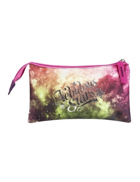 Estuche/portatodo plano 3 compartimentos nebulous, Color Rosa 2100002598 kiwiku.com