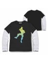 Camiseta larga single jersey fortnite, Color Negro