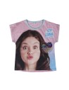 Camiseta manga corta soy luna, Color Rosa
