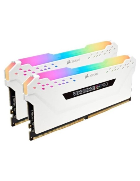 Memoria corsair ddr4 16gb 2x8gb pc 3000 vengeance rgb pro blanco CMW16GX4M2C3000C15W kiwiku.com