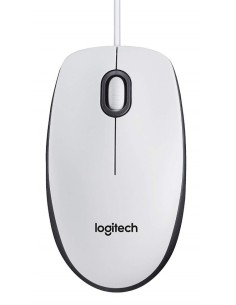 Logitech, M100 USB Óptico 1000DPI Ambidiestro, Color Blanco  910-005004 kiwiku.com