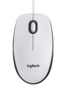 Logitech, M100 USB Óptico 1000DPI Ambidiestro, Color Blanco