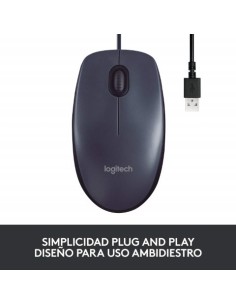 Logitech M100 - Ratón óptico Compacto, Color Negro 910-005003 kiwiku.com