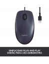 Logitech M100 - Ratón óptico Compacto, Color Negro