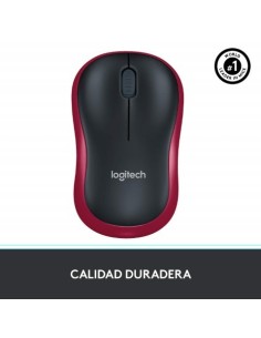 Ratón Inalámbrico Logitech M185 Rojo USB 1000 DPI | Kiwiku