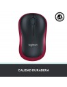 Logitech Ratón Inalámbrico M185 Óptico 2.4 Ghz Usb Color Rojo Ambidiestro 1000 Dpi