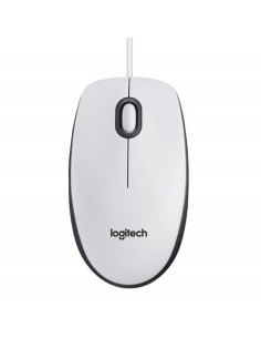 Logitech M100 - Ratón con cable, color blanco 910-001605 kiwiku.com