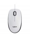 Logitech M100 - Ratón con cable, color blanco