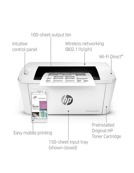 Impresora Laser HP Laserjet Pro M15w 18ppm usb  wifi/prnt 1200dpi W2G51A#B19 kiwiku.com