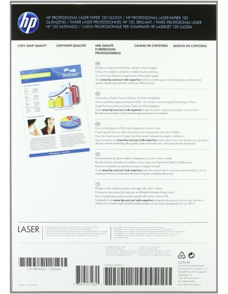 Hewlett Packard CG964A - Papel Laser Glossy Professional A4 120Gr 250 Hojas