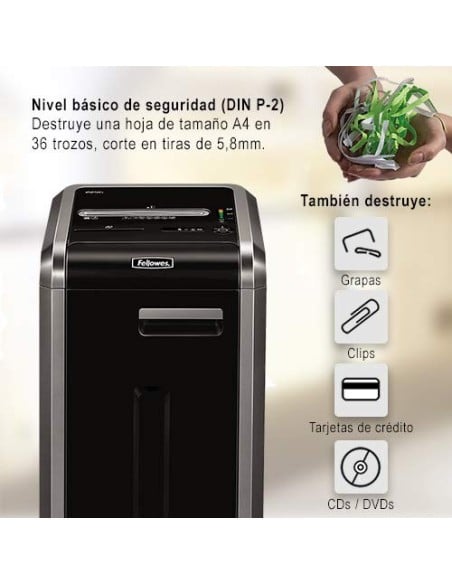 Fellowes Powershred 225i de Corte Recto y con tecnologia 4623001 kiwiku.com