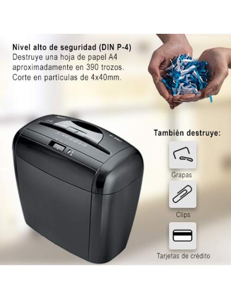 Destructora Fellowes P-35C Negra, corte en partículas 3213601 kiwiku.com