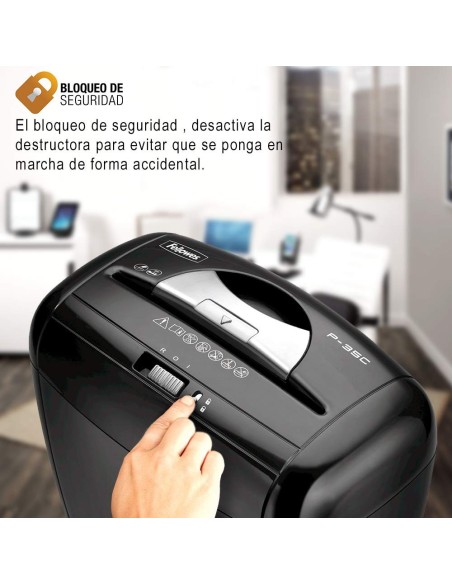 Destructora Fellowes P-35C Negra, corte en partículas 3213601 kiwiku.com