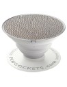 PopSocket - Soporte Saffiano para movil, Color Plata