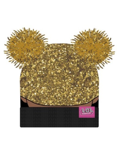 Gorro pompon lol, Color Negra, TALLA ÚNICA 2200004294 kiwiku.com