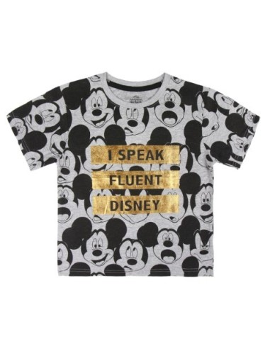 Camiseta corta premium single jersey mickey, Color Gris 2200003723 kiwiku.com