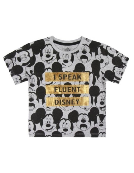 Camiseta corta premium single jersey mickey, Color Gris 2200003723 kiwiku.com
