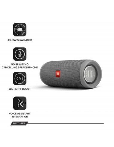 JBL, Altavoz inalámbrico con bluetooth Flip 5, Color Gris JBLFLIP5GRY kiwiku.com