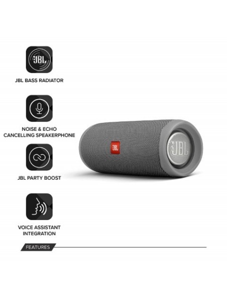 JBL, Altavoz inalámbrico con bluetooth Flip 5, Color Gris JBLFLIP5GRY kiwiku.com
