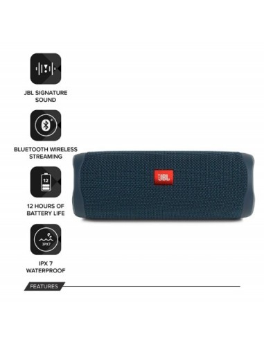 JBL, Altavoz inalámbrico con bluetooth Flip 5, Color Azul JBLFLIP5BLU kiwiku.com