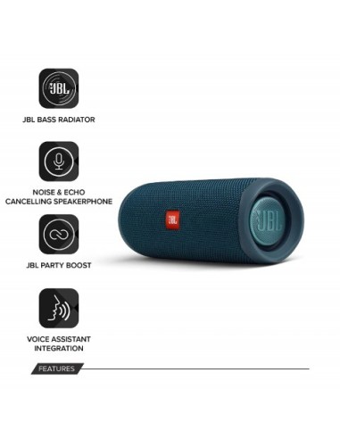 JBL, Altavoz inalámbrico con bluetooth Flip 5, Color Azul JBLFLIP5BLU kiwiku.com