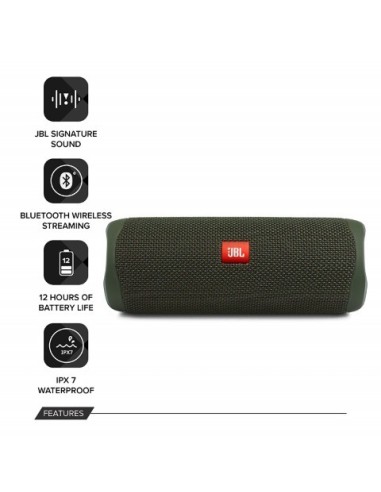 Parlante Jbl Flip 5 Bluetooth Acuático - Negro JBL