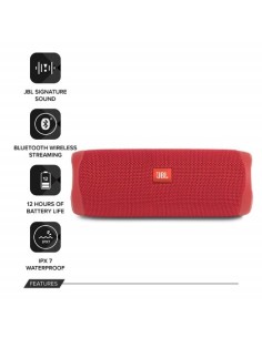 JBL, Altavoz inalámbrico con bluetooth Flip 5, Color Rojo JBLFLIP5RED kiwiku.com 2