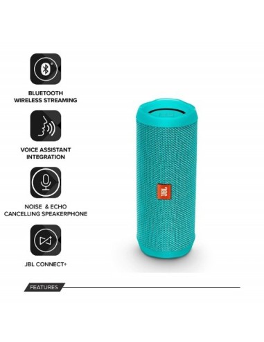 JBL Altavoz inalámbrico bluetooth Flip 4 resistente al agua, Color Turquesa  kiwiku.com