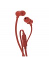 Jbl Auriculares T110 de Botón Con Micrófono Integrado, Color Rojo