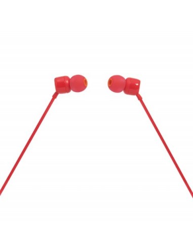 JBL Auriculares T110 De Botón Con Micrófono Integrado, Color Rojo - Sonido Pure Bass  