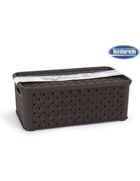 Tontarelli, Caja almacenaje 4 l con tapa arianna, Color Marrón 39530 kiwiku.com