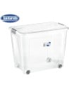 Tontarelli, Caja almacenaje 67 l con tapa y ruedas combi, Transparente