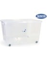 Tontarelli, Caja almacenaje 145 l con tapa y ruedas combi, Transparente